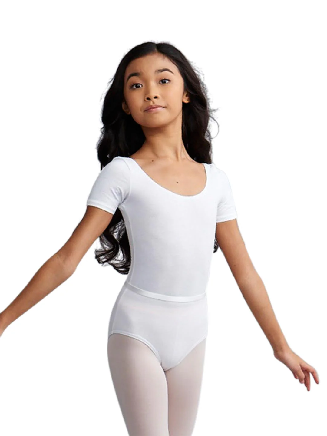 Scoop Neck Short Sleeve Leotard - Girls - Image 4
