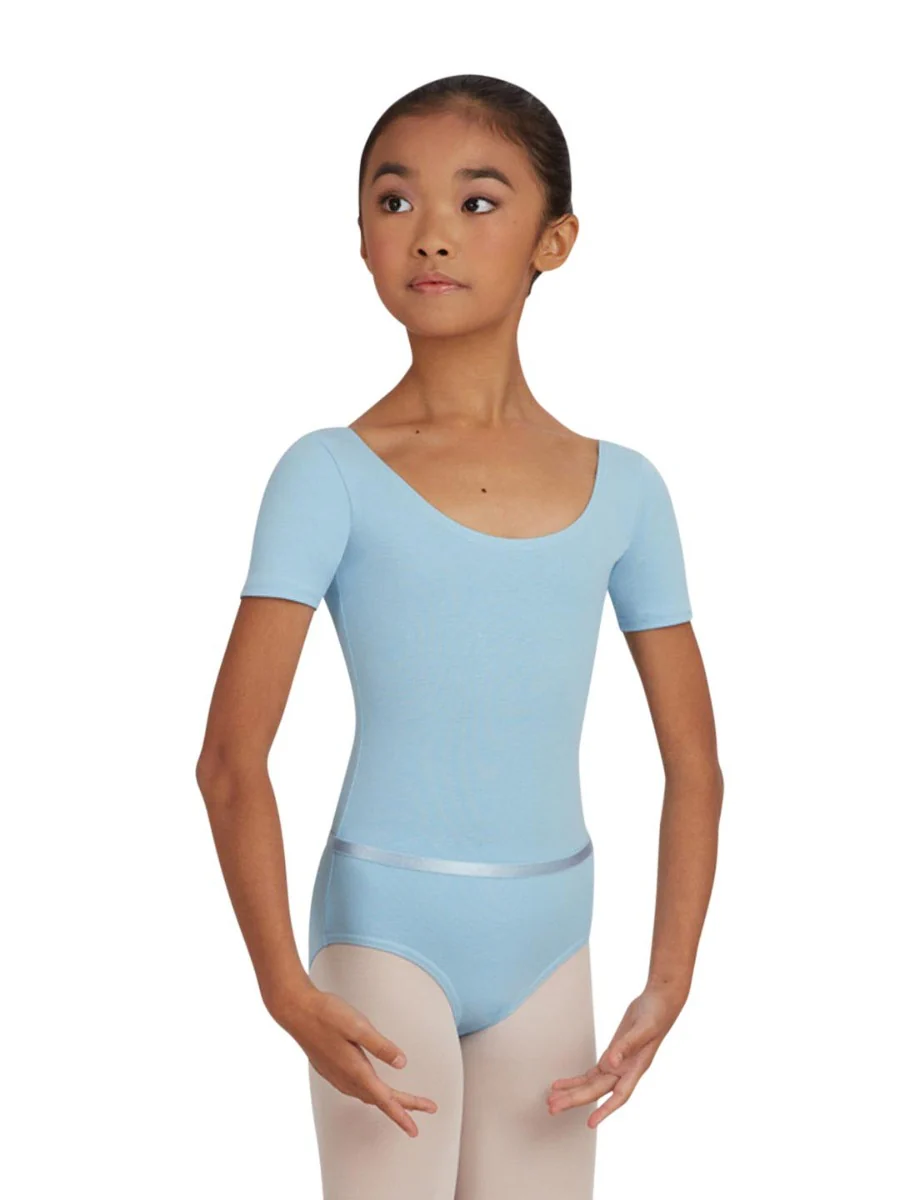 Scoop Neck Short Sleeve Leotard - Girls - Image 6