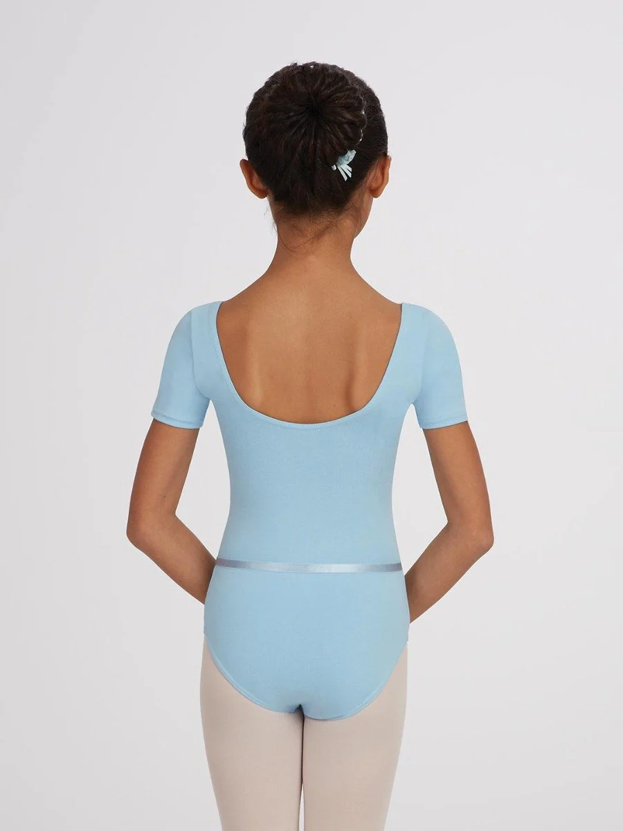 Scoop Neck Short Sleeve Leotard - Girls - Image 7