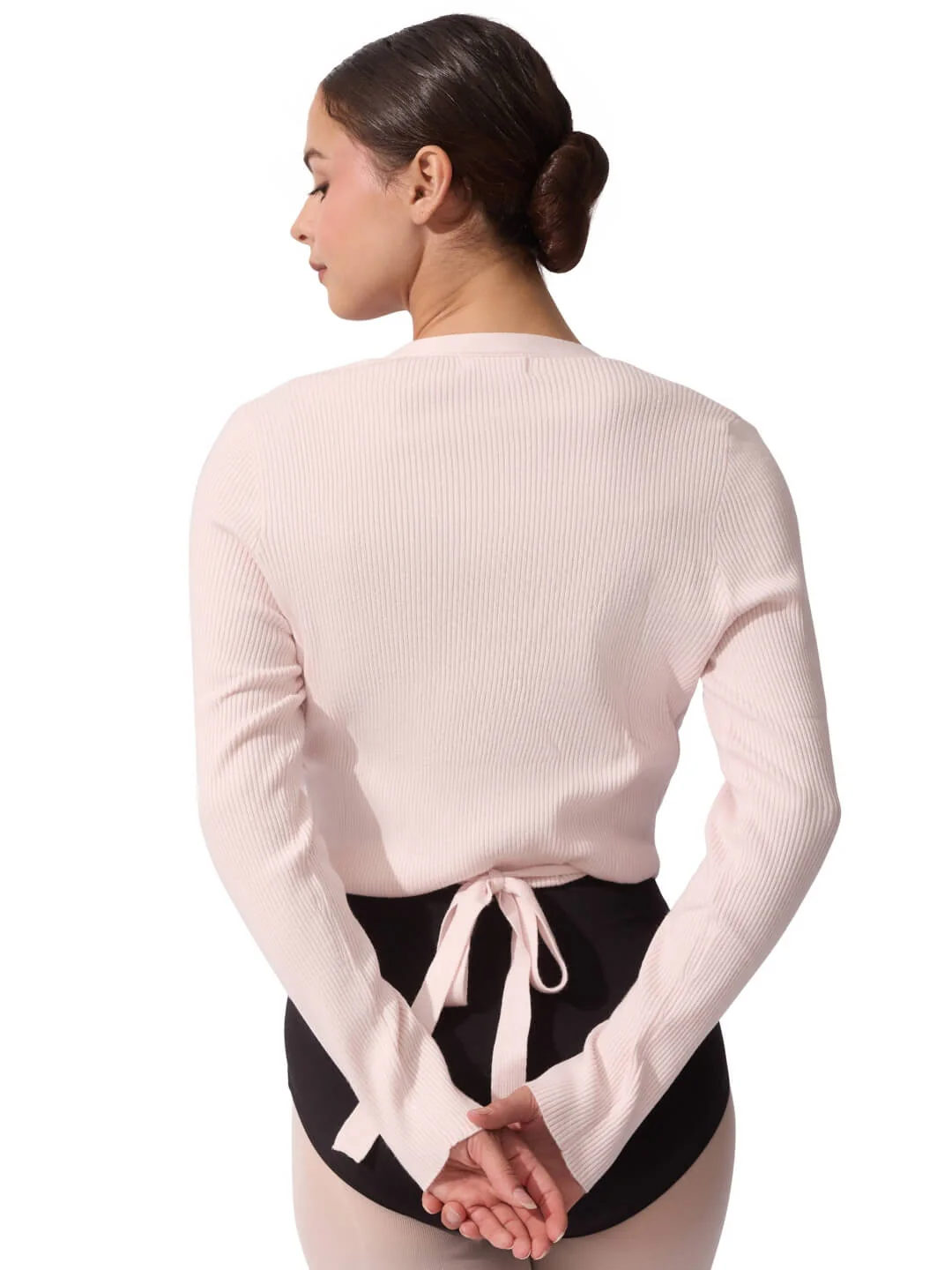 Ribbed Knit Wrap Sweater - Image 4