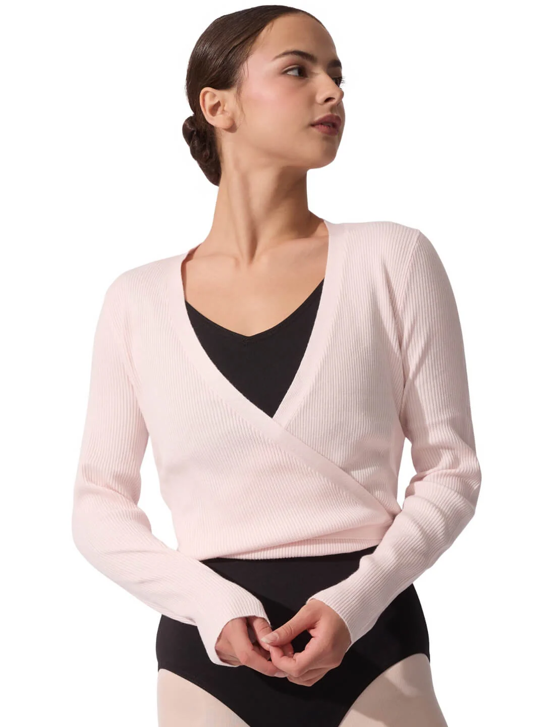 Ribbed Knit Wrap Sweater - Image 5