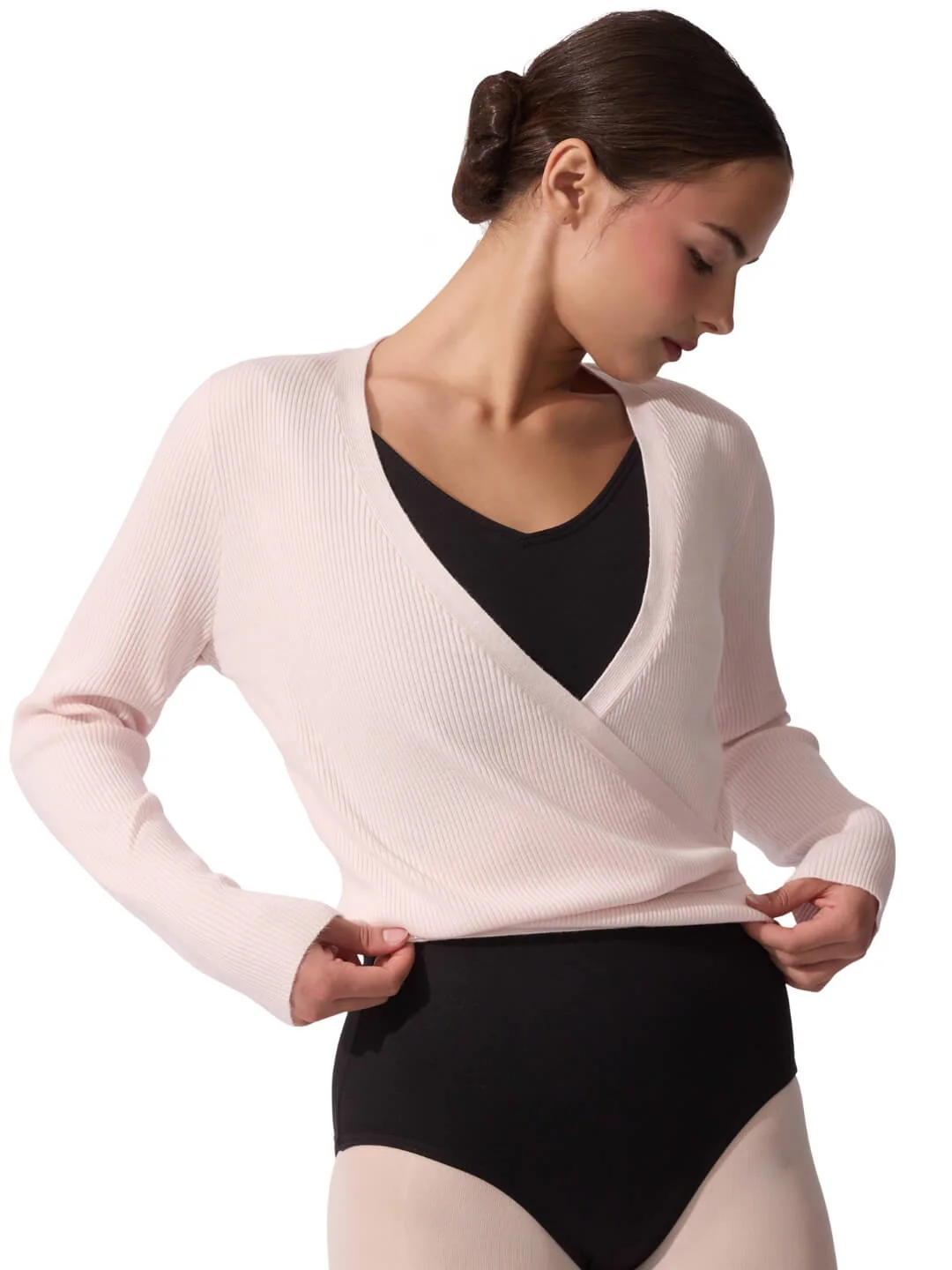 Ribbed Knit Wrap Sweater - Image 6